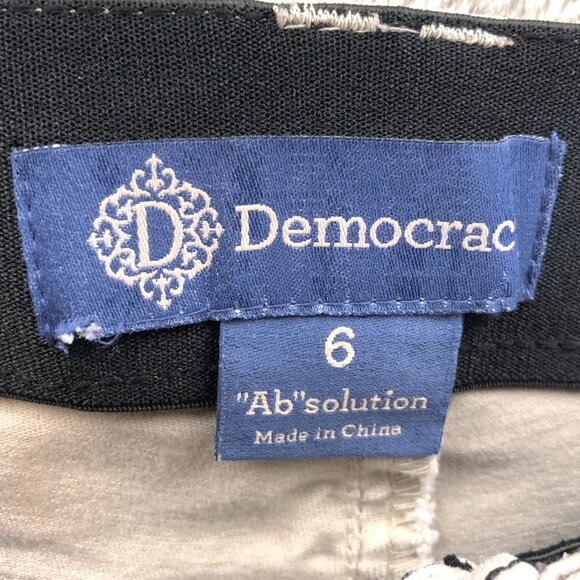 Democracy Womens Pants Size 6 "Ab"Solution Slim Straight Leg Khaki Casual Beige - Picture 3 of 11
